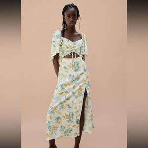 Zara Cut Out Printed Dress